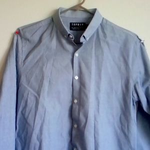 Top man, men button bown shirt good for any occation. Blue and Black.